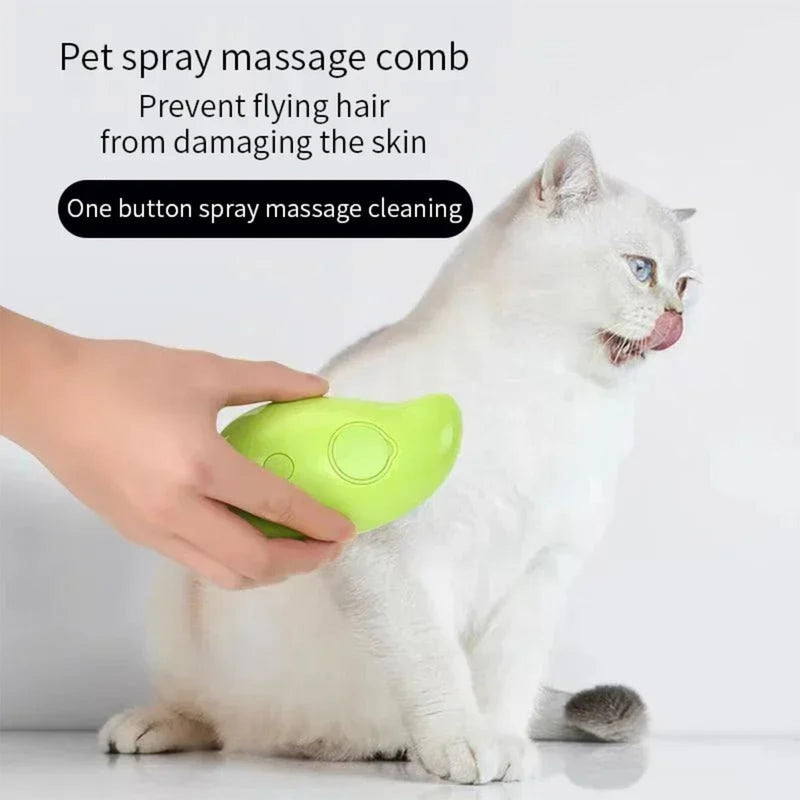 2pcs Cat Steam Brush, 3 in 1 Cat Steamy Brush Cleanser, Pet Spa Brush for Dogs Cats, Multifunctional Rechargeable Steaming Cat Brush Steamer, Pet Hair Comb for Removing Tangled And Loosse Hair - BeesActive Australia