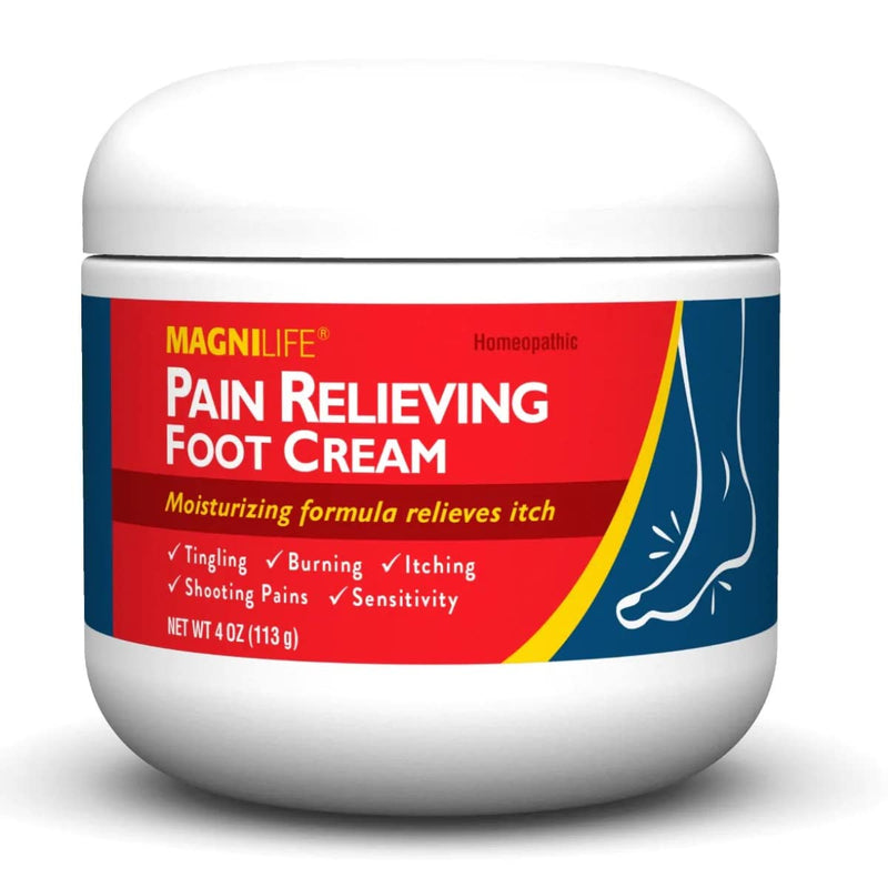 MagniLife Pain Relieving Foot Cream, 4 oz, Soothing Relief for Soreness, Pain, Burning, Tingling, Itching or Sensitivity in Feet & Legs, Moisturizing & Hydrating Foot Cream, No Petroleum 4oz Jar - BeesActive Australia