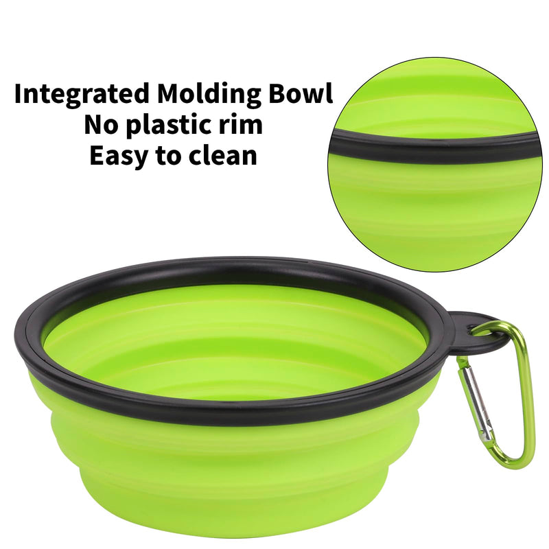 Collapsible Pet Bowls 5 Pack for Cats Dogs Outdoors Portable Feeding Watering Bowls for Traveling Hiking Walking Foldable Dishes with Carabiner (Red Pink Blue Green Yellow) - BeesActive Australia