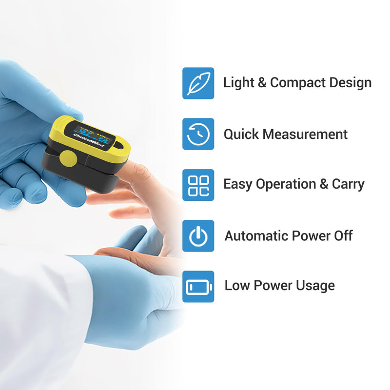 ChoiceMMed C20 Pulse Oximeter - Fingertip Pulse Oximeter Blood Oxygen Saturation Monitor - Large OLED Screen SPO2 Monitor with Lanyard and Carrying Case - BeesActive Australia