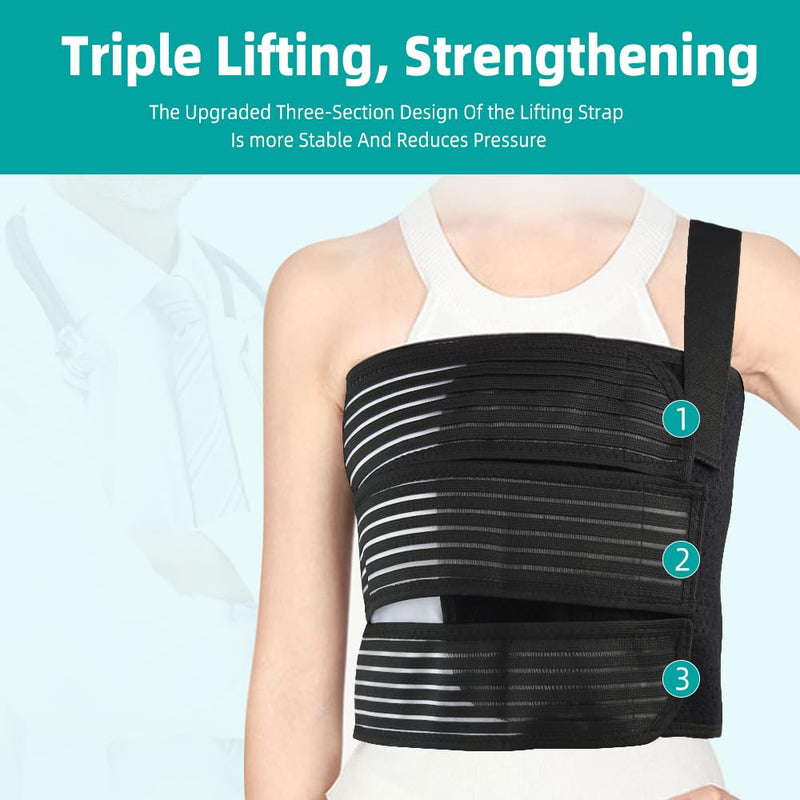 Rib Brace for Women Men,Breathable Chest Binder,Rib Protector Wrap & Chest Brace for Dislocated or Injured Ribs (M(25"-33")) M(25"-33") - BeesActive Australia