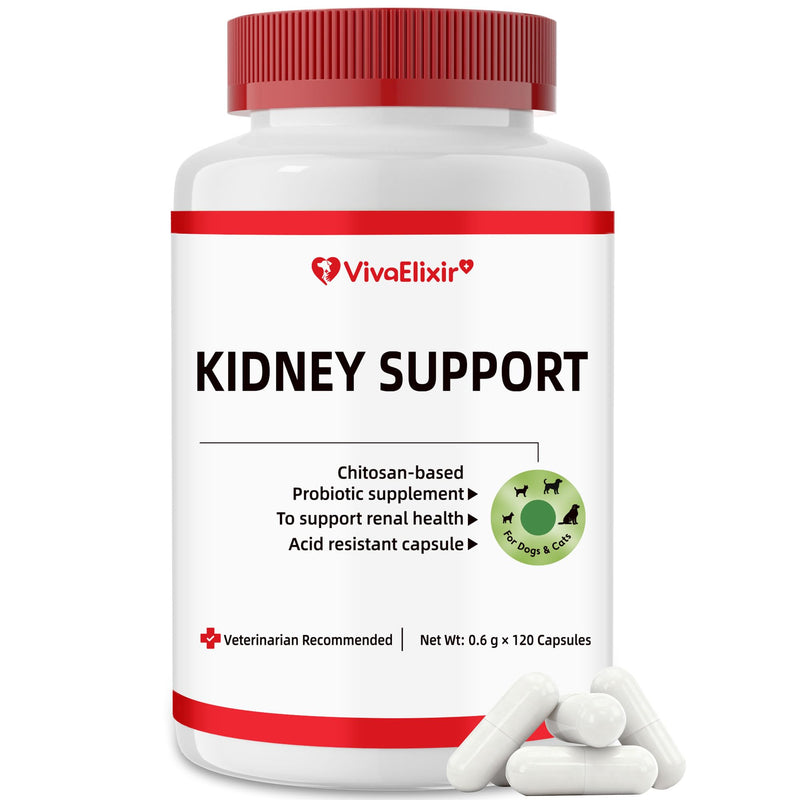 Kidney Health Supplement for Dogs & Cats | Probiotic Pet Wellbeing | Kidney Supplement | Help Support Kidney Function & Manage Renal Toxins | Renal Care Supplement Capsule 120ct
