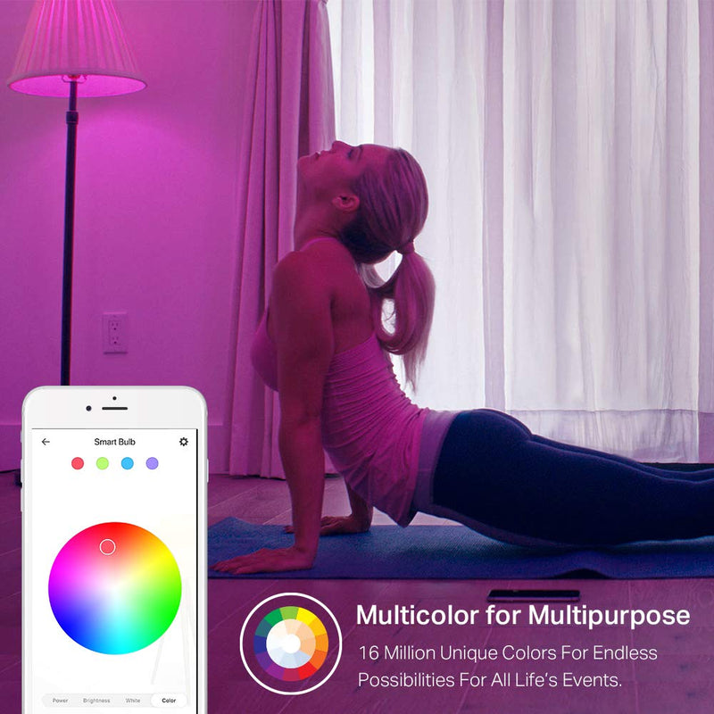 Kasa Smart Light Bulbs, Full Color Changing Dimmable Smart WiFi Bulbs Compatible with Alexa and Google Home, A19, 9W 800 Lumens,2.4Ghz only, No Hub Required, 4 Count (Pack of 1), Multicolor (KL125P4) 800 Lumens, 4-Pack - BeesActive Australia
