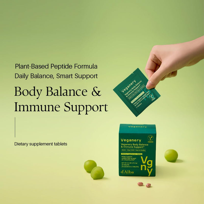 Immune Support & Body Balance Supplement – Vegan Formula with Green Tea Extract, Daily Wellness for Metabolism & Energy, Convenient Mini Tablets, 28 Count