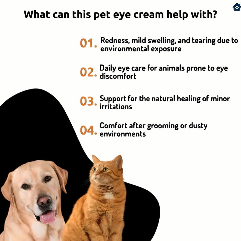 Pet Eye Cream for Dogs, Cats, Birds, Horses, Cattle, Sheep & All Pet - Natural Gentle Eye Care - 1/8 oz 3.5 g Tube