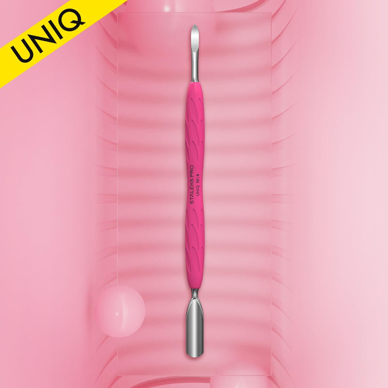 Staleks Pro Manicure Pusher UNIQ 10 Type 6 – Silicone Handle – Wide Rounded Pusher & Nail Cleaner - BeesActive Australia