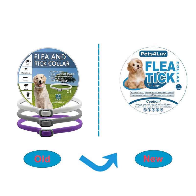 Pets4Luv Flea and Tick Collar for Dogs, Flea Collar for Dogs, 24 Months Protection, One Size for All Dogs, Adjustable and Waterproof, Pack of 3 - BeesActive Australia