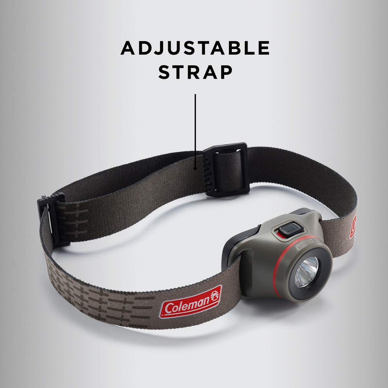 Coleman LED Headlamp with BatteryGuard Technology, Water-Resistant Headlamp with 4 Light Modes 100 Lumens