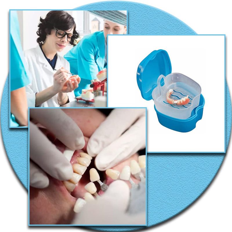 TAORANJU Denture Case, Denture Retainer Case Denture Cup with Strainer Basket, False Teeth Storage Soak Container Denture Bath Box for Travel Cleaning - BeesActive Australia