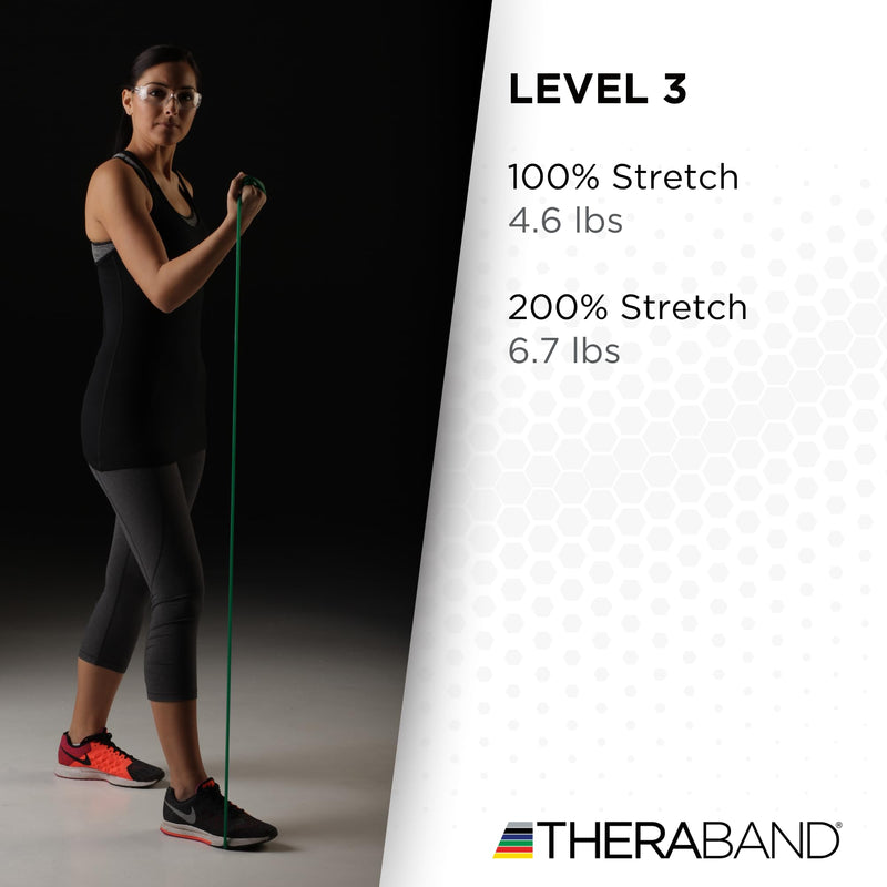 THERABAND Latex Resistance Tubing, Green, Heavy, Level 3, 25 ft Roll, Professional Grade for Upper and Lower Body Workouts, Cut-to-Length, Color-Coded Resistance Levels Level 3 / Heavy - Green 25 Foot - BeesActive Australia