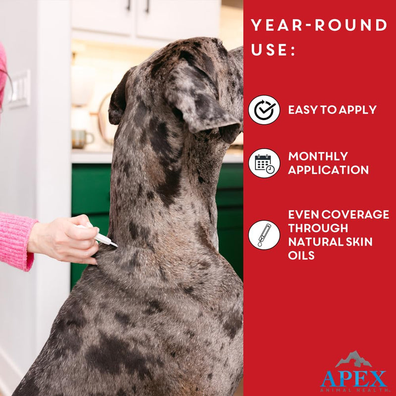 Apex Plus Flea and Tick Prevention for X-Large Dogs (89-132 lbs) | 6-Month Supply | Waterproof, 24-Hour Activation, 30-Day Protection 6 Count 89-132 lbs
