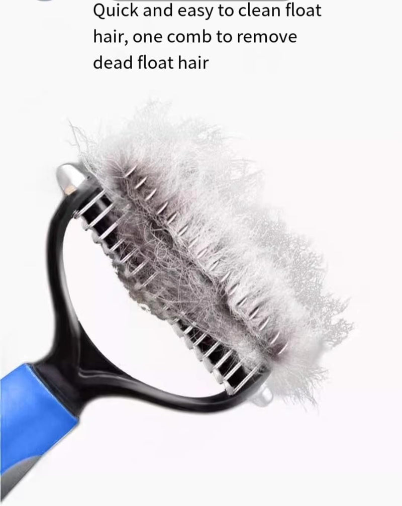 A professional grooming rake for pets such as cats and dogs, which easily removes mats and tangles, and effectively removes loose hair. Suitable for short hair, long hair cats and dogs (1 piece)