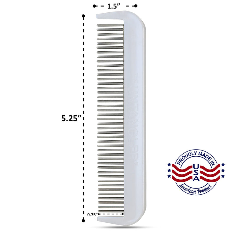 Cat Comb with silky smooth rotating teeth- clears mats gently and easily (5" has ultra fine spaced teeth; 7" dual-spaced teeth) (White, 5") 5" White - BeesActive Australia