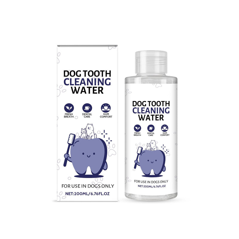 Dog Dental Water Additive, 200ml/6.76fl oz, Helps Freshen Breath & Helps Reduce Tartar, No Brushing Required, Gentle Formula for Daily Oral Care