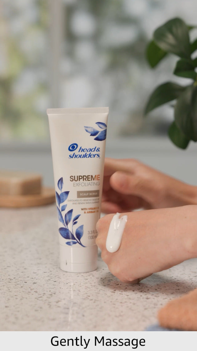 Head & Shoulders Supreme, Exfoliating Scalp Scrub Treatment, with Argan Oil and Vitamin E, 3.3 Fl Oz