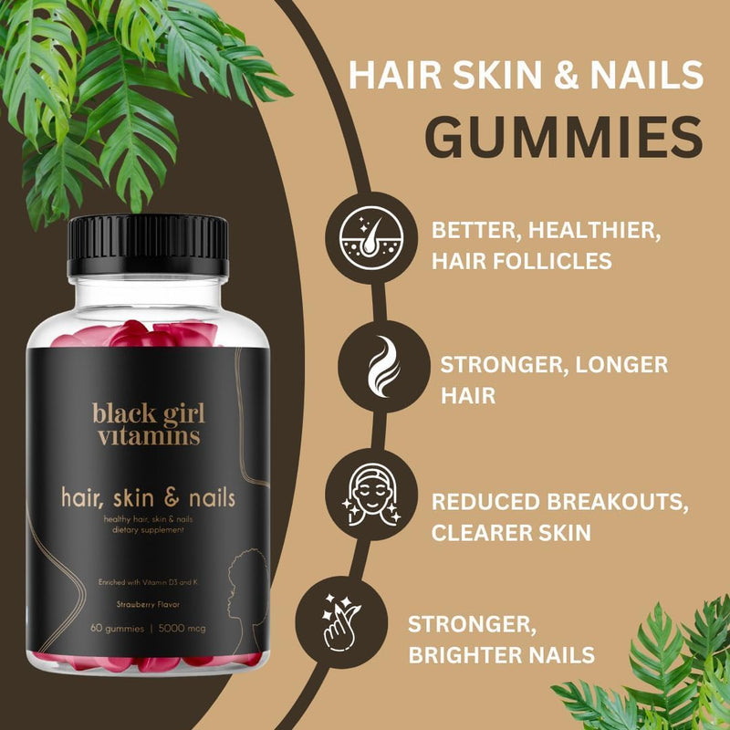 Black Girl Vitamins Look Good Feel Good Bundle – Hair Skin & Nails, Vitamin D3 2000IU & Once a Day Multivitamin - Women's Supplement Bundle – Energy, Immunity & Beauty Support 3 Count (Pack of 1)
