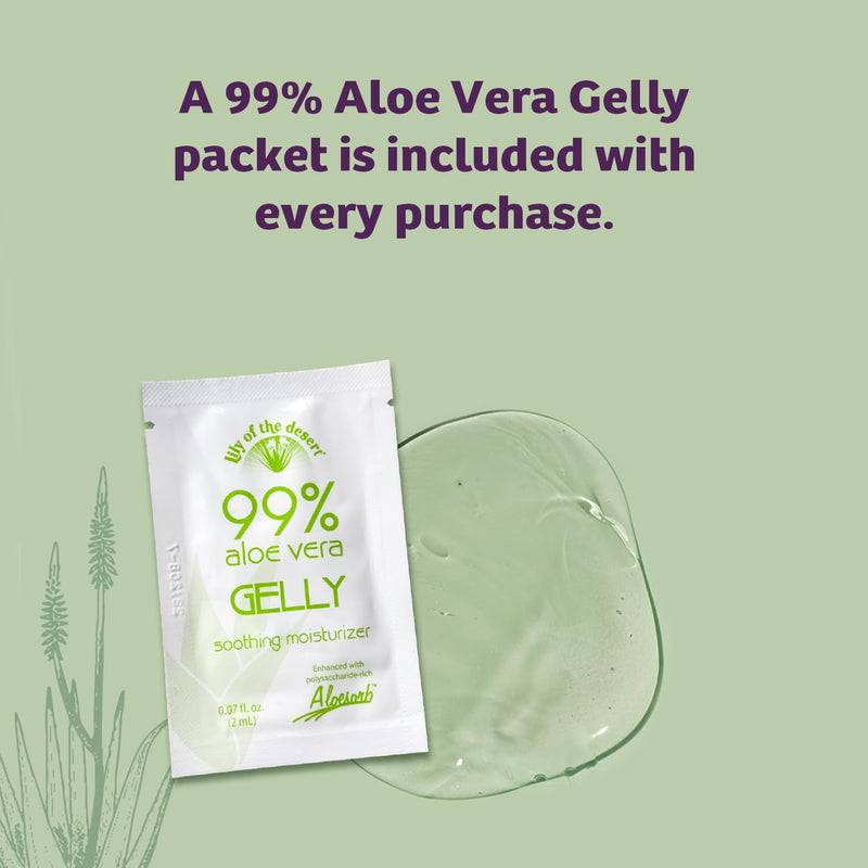 Lily Of The Desert Gelly Moisturizer - 99% Organic Aloe Vera Gel for Skin, After Sun Care with Aloe, Vitamin E Oil, and Vitamin C for Sunburn Relief, 16 Fl Oz 16 Ounce (Pack of 1)