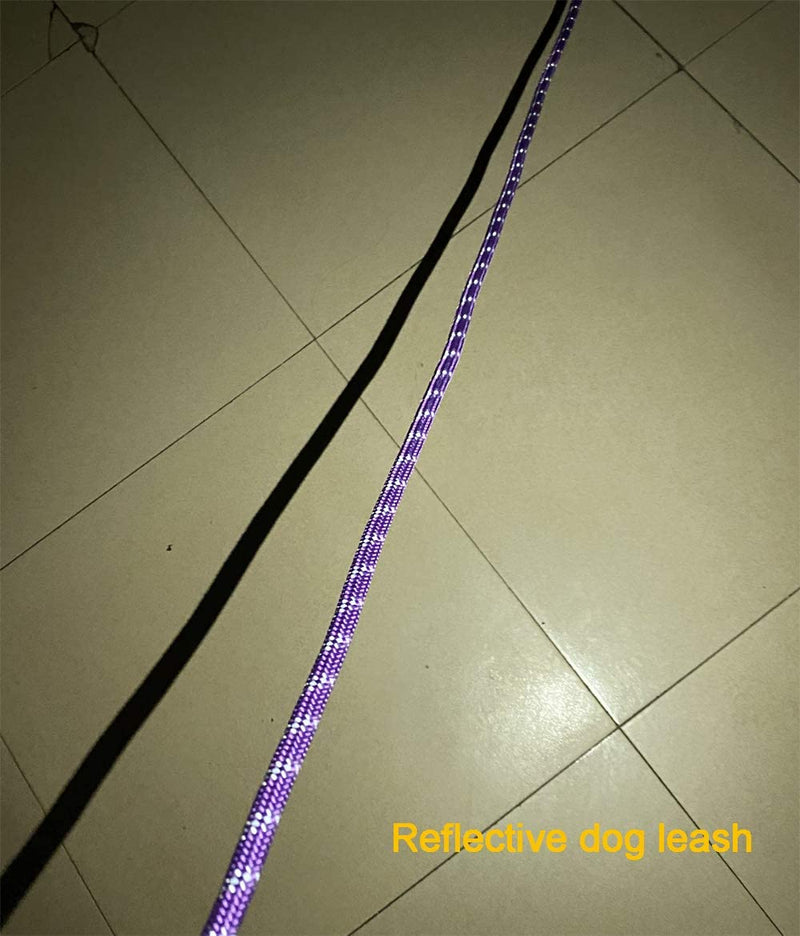 Long Rope Dog Leash for Dog Training 12FT 20FT 30FT 50FT, Reflective Threads Dog Leashes Tie-Out Check Cord Recall Training Agility Lead for Large Medium Small Dogs (Purple, 10mm*20ft) Purple - BeesActive Australia