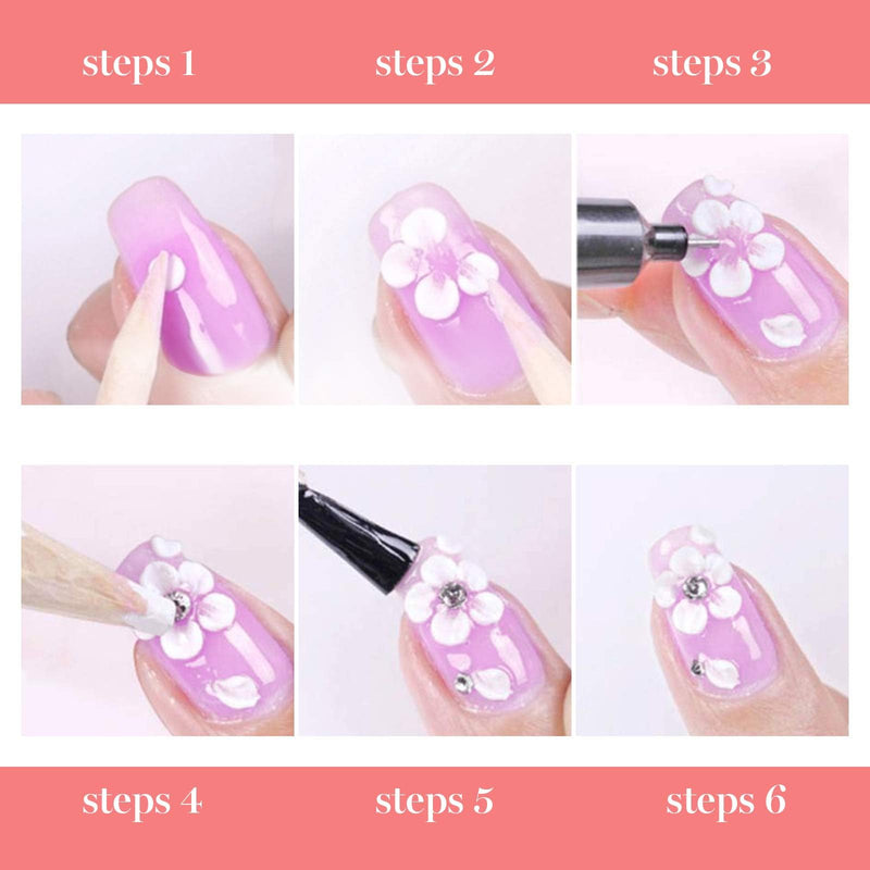 EBANKU 12 Colors Sculpture Painting Nail Gel Set, 3D Nail Carved Gel Sculpture Creative DIY Decoration Painting Glue with Tools, Silicone Pen, Cuticle Pusher and Carving Brush - BeesActive Australia