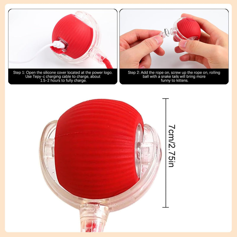 3PC Interactive Dog Toys,Interactive Dog Ball Electric Dog Ball Toy Rollie Pet Cat Toy Interactive Rolling Ball Cat Toy 360° Automatic Rolling Toy Ball for Dog/Cat (Red+Green+Grey) 3pc red,green,gray - BeesActive Australia