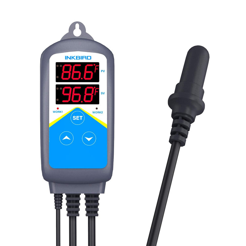 Inkbird Aquarium Heater with Probe Thermostat Fish Ornamental Shrimp Reef Tanks 24 Hours Double Time with Day Night Automatic Temperature Controller ITC-306T+Aquarium Probe - BeesActive Australia