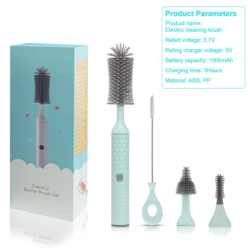 Electric Cleaning Brush Set 4 Piece Multi-Purpose Cleaner Brushes,360° high-Speed Rotation Cleaning,1500mAh,Waterproof IPX65,Perfect Household Cleaning Brushes(Blue) Blue - BeesActive Australia