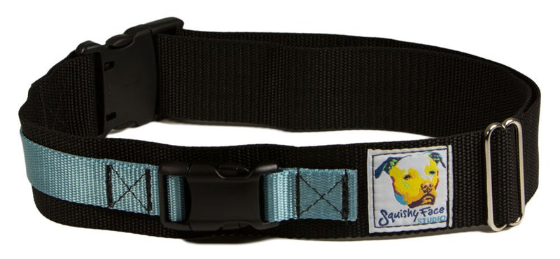Squishy Face Studio Hands Free Dog Leash Belt - Medium-Large - Ocean Blue