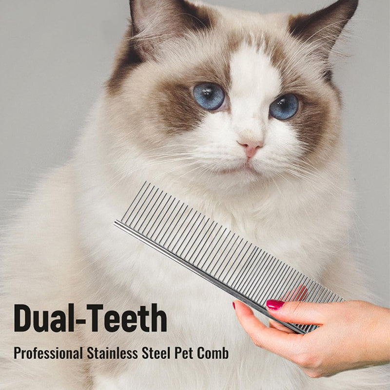 3 Dog Combs Pet Steel Comb Stainless Steel Pet Grooming Comb for Large Medium and Small Dogs and Cats from Tangles and Knots Poodle Grooming Deshedding Tool - BeesActive Australia