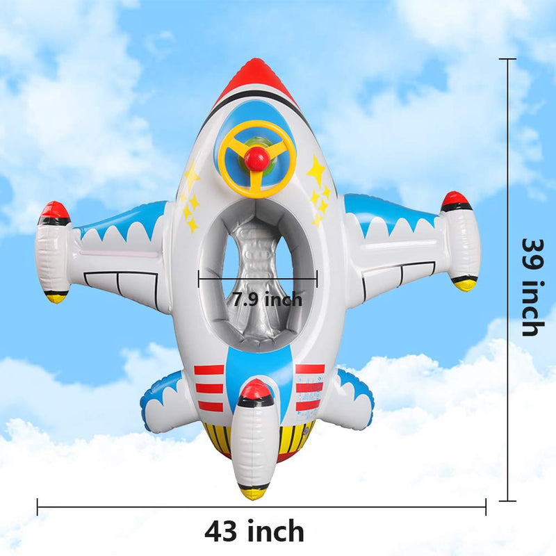 Baby Pool Float Swimming Float Boat with Steering Wheel Horn for Kids Toddlers Age 1-4 Boys Girls Inflatable Ride-ons Summer Pool Swim Ring Beach Supplies 2. Blue - BeesActive Australia