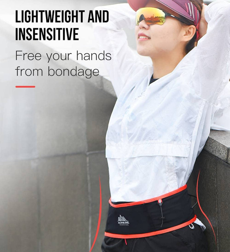 AONIJIE Running Belt Fanny Pack with 250ml Soft Water Bottle Flask for Women Men, Moisture Wicking Waist Pack Great for Marathon Climbing Jogging Cycling, for 6.8in Mobile Phone (Full Black: S/M) Full Black: S/M - BeesActive Australia