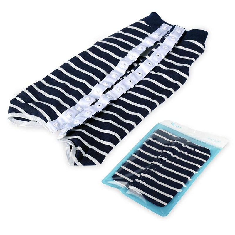 Dotoner Hospital Suit for Dogs and Cats, Wound Protection for Puppy, Medical Clothing, Post Surgery, Replacement Collar and Cone (XXL, Blue Stripes) XXL - BeesActive Australia
