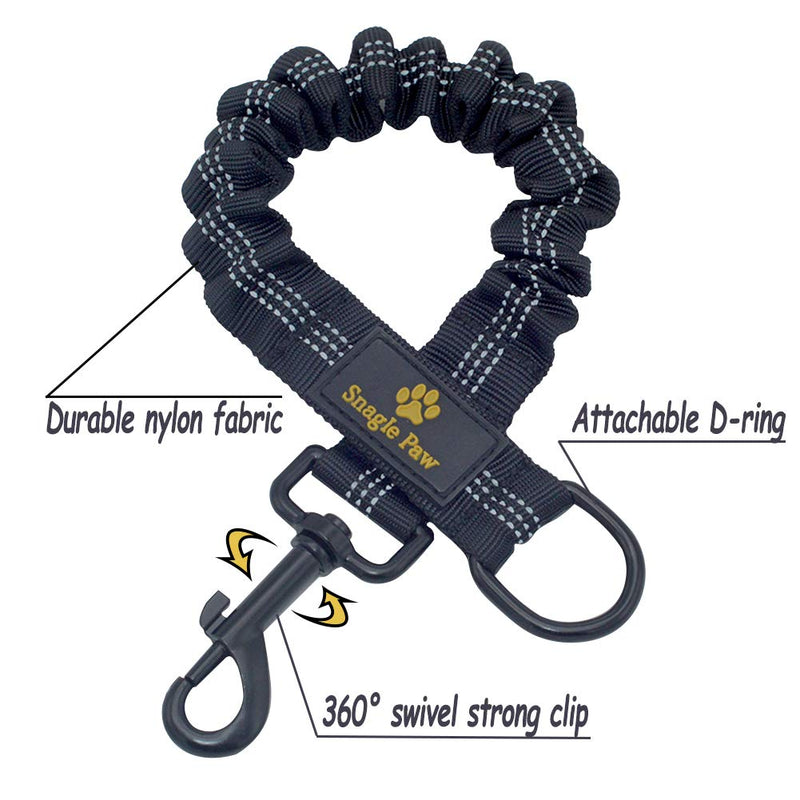 Bungee Dog Leash Extension Attachment, 18” Shock Absorbing Lead Extension Absorber, Prevent Injury on Arm and Shoulder & Save Dogs from Getting Hurt, Great for Bicycle, Running, Walking Black