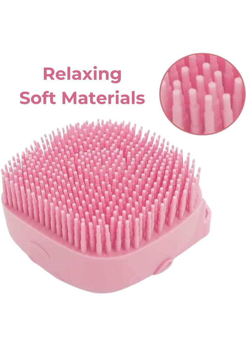 Dog Bath Brush, Scrubber Shampoo Massage Dispenser Grooming Soft Silicone Scrubber For Bath Water Brush For Dogs Dog Washing Brush Bath Scrubber For Pets (Pink) Pink