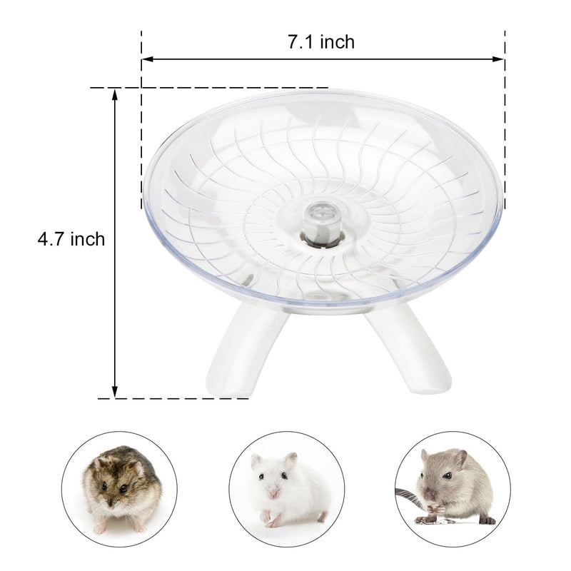 Hamster Wheel Silent Hamster Exercise Wheel Running Spinner Hamster Flying Saucer for Hamsters Gerbils Mice and Other Small Pets (White) White - BeesActive Australia