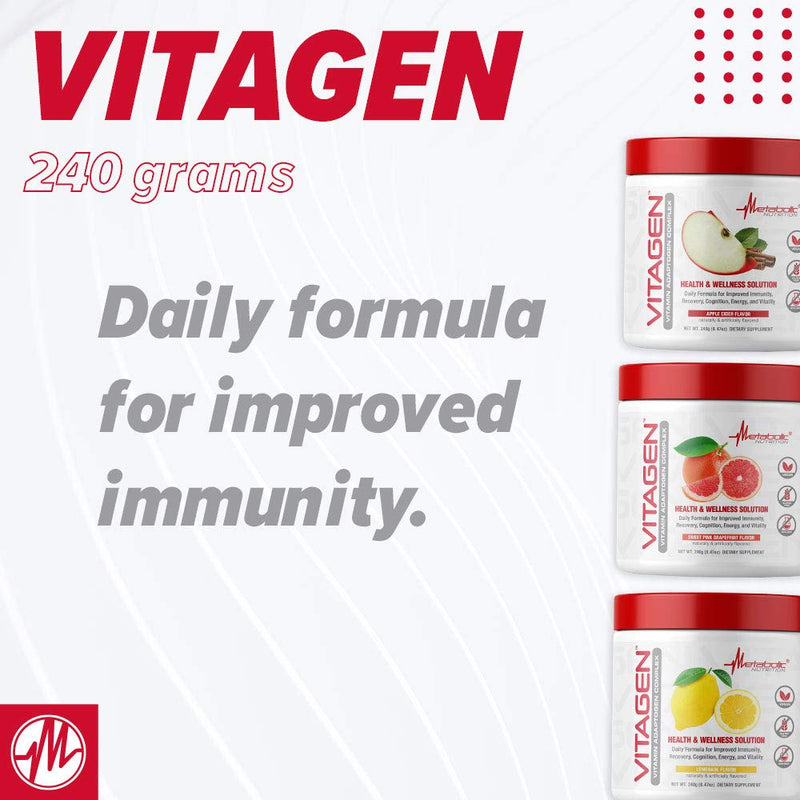 Metabolic Nutrition Vitagen, Vitamin Adaptogen Complex, 240 g, Health & Wellness Solution (Lemonade) Lemonade