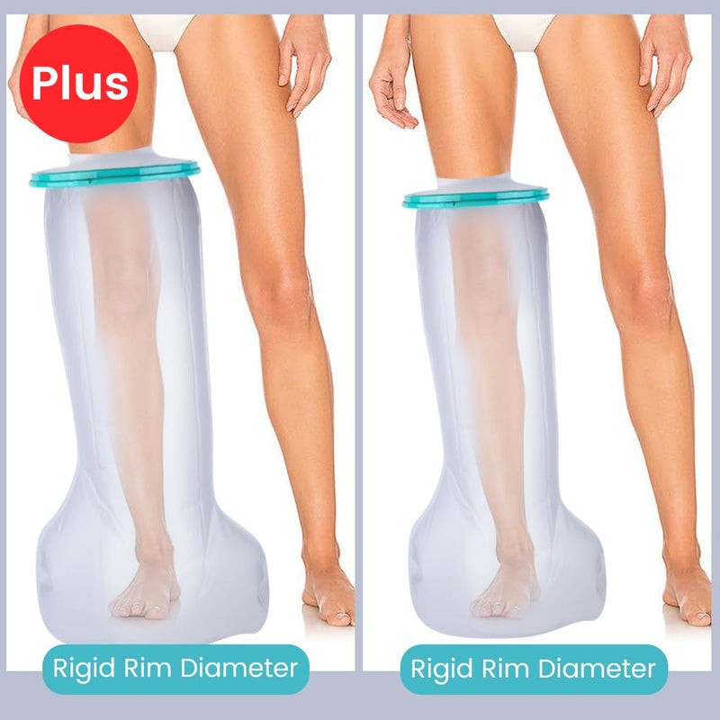 CIVJET Cast Covers for Shower Leg, Waterproof Cast Cover for Showering, Cast Protector for Shower Adult, Shower Boots for Foot after Surgery, Full Leg, Thigh (Diameter - 9.8") Extra Long - Large Wide Reinforced Green