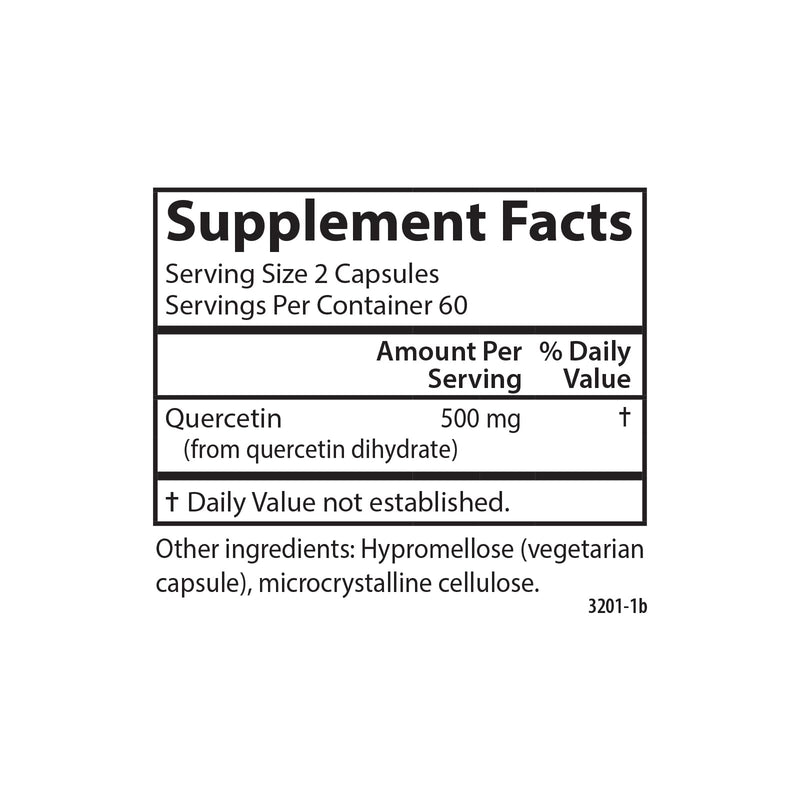 Carlson Quercetin, 500 mg, Seasonal Support, 120 Vegetarian Capsules | Skin Health; Optimal Wellness 120 Count (Pack of 1)
