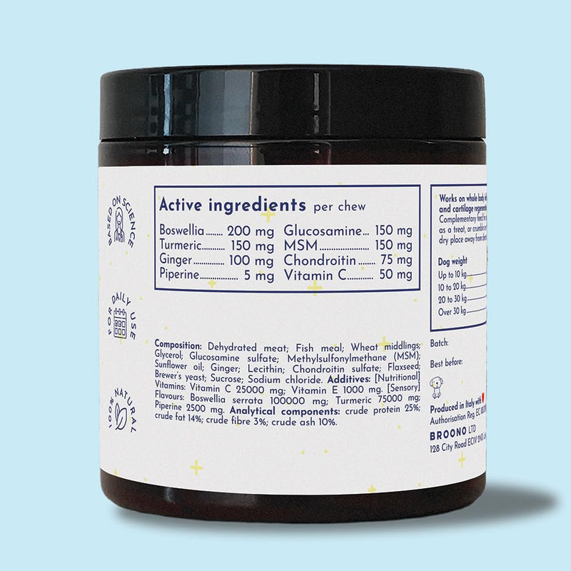 Joint Supplement for Dogs - With Glucosamine, Chondroitin, MSM, Turmeric, Ginger, Boswellia for Dogs with Stiff Joints, Arthritis - Supports Collagen Production - Natural Joint Care for All Dog Sizes
