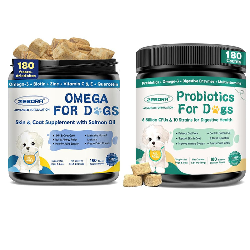 ZEBORA Salmon Oil for Dogs, Probiotics for Dogs