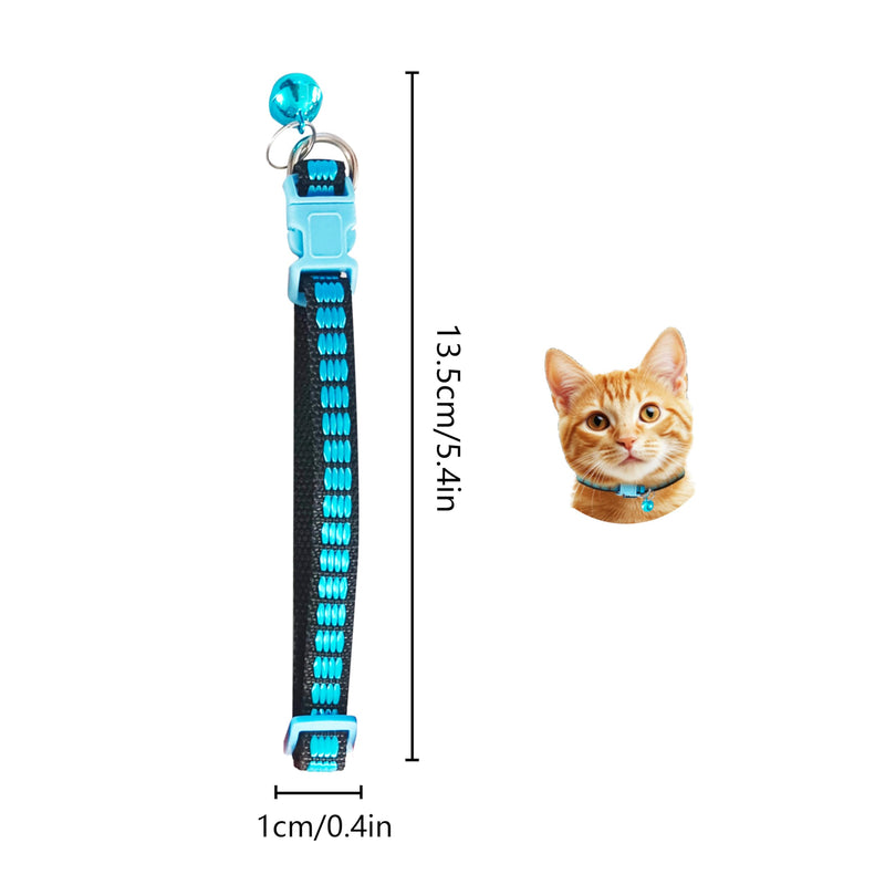 Diffaxy cat collar with safety clasp, pack of 5, adjustable cat collar with bell, bright colors cat collars for all domestic cats - BeesActive Australia