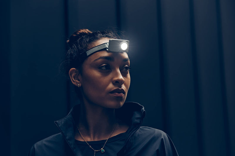 Bookman Urban Visibility Monocle Rechargeable Headlamp for Running - Lightweight, Stylish, and High-Performing - 225 Lumens with Stepless Angle Adjustment and Lock Feature - BeesActive Australia