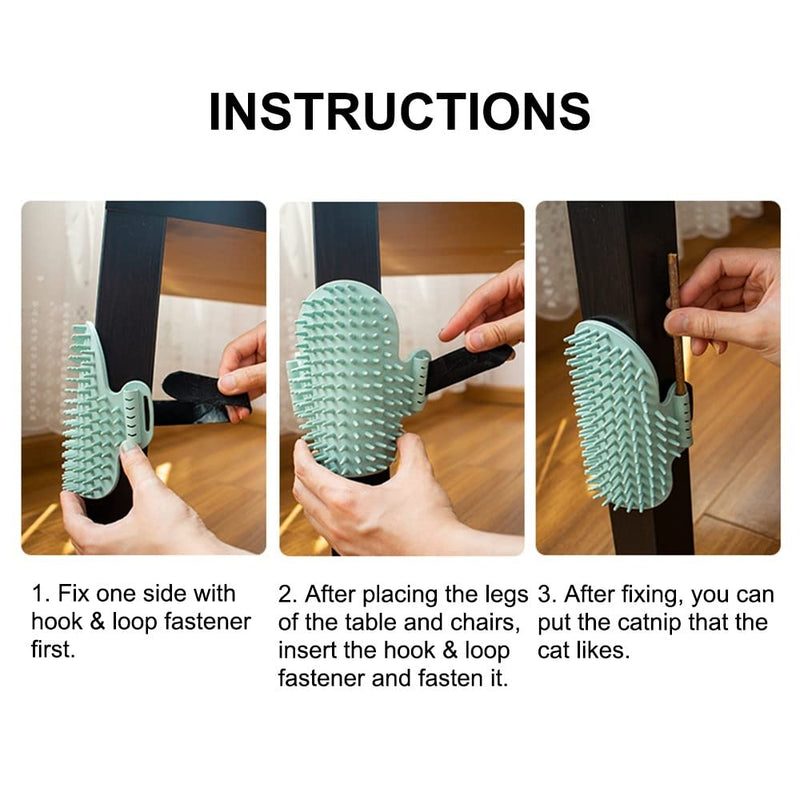 MiOYOOW Cat Self Groomer Soft Elastic Corner Massage Combs Brush for Cat Grooming Bathroom Cleaning Relaxing - BeesActive Australia