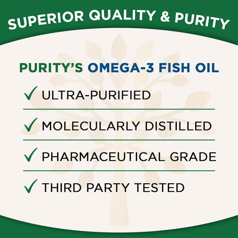 Purity Products - Ultra Pure Omega 3 ,60 softgels | Omega 3 Essential Fatty Acids - EPA, DHA & DPA - High Absoption Triglicerides - with LemonLock Freshness Technology Lemon 60 Count (Pack of 1)