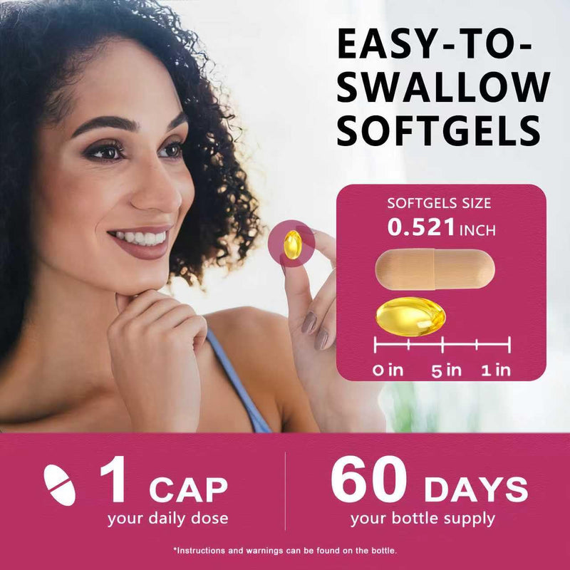 Iron Supplement for Women - High Absorption Iron Supplement with Vitamins C for Iron Level & Energy Support - Stomach Friendly Iron Softgels - Vegan | Non-GMO | Gluten Free | 60 Days Supply