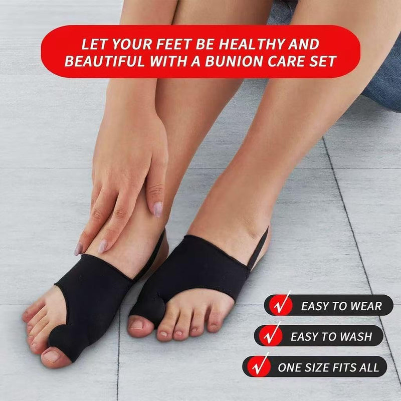 2PCS Bunion Corrector for Women & Men,Big Toe Separators-Bunion Splint-Bunion Pads-Hammer Toes Straightener-Toes Spacers Pain Relief, Comfortable & Breathable for Day/Night Black - BeesActive Australia