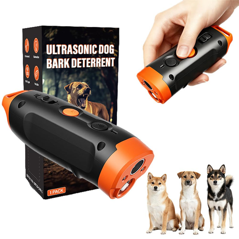 Dog Bark Deterrent Devices, 2X Ultrasonic Anti Barking Device for Dogs, 39 FT Range Outdoor Anti Barking Device for Dogs, 3-in-1 Training Modes with LED Flashlight, USB-C Rechargeable, Orange