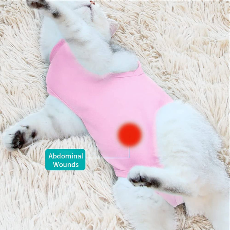Newaner Recovery Suit Cat, Pet Protective Clothing Recovery Suit Vest, Professional Recovery Suit, Cat Bodysuit After Surgery, Surgical Clothing for Pets (Pink, M) M Pink - BeesActive Australia