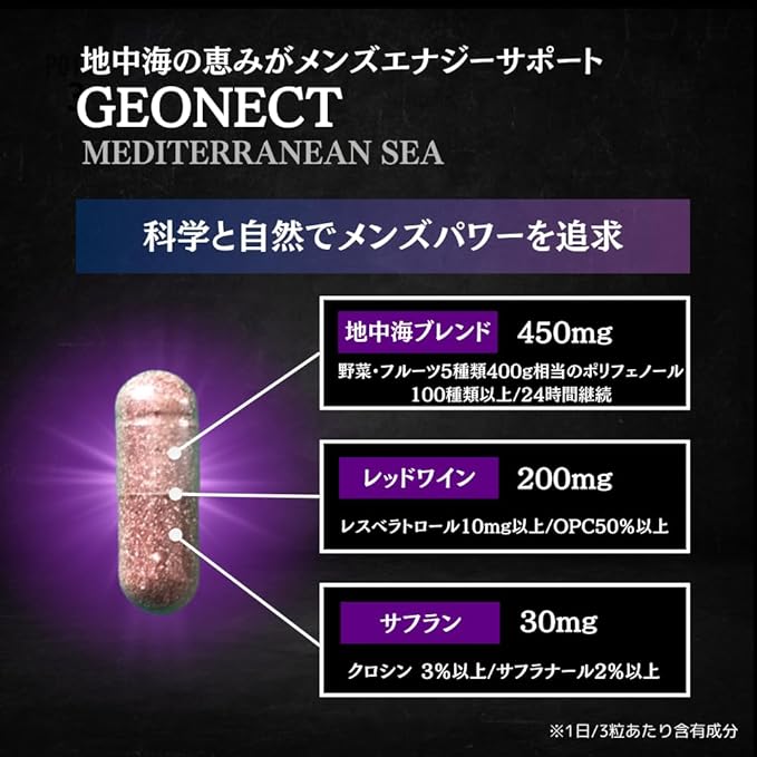 GEONECT Mediterranean Supplement Mediterranean Sea Polyphenol Resveratrol Saffron - BeesActive Australia
