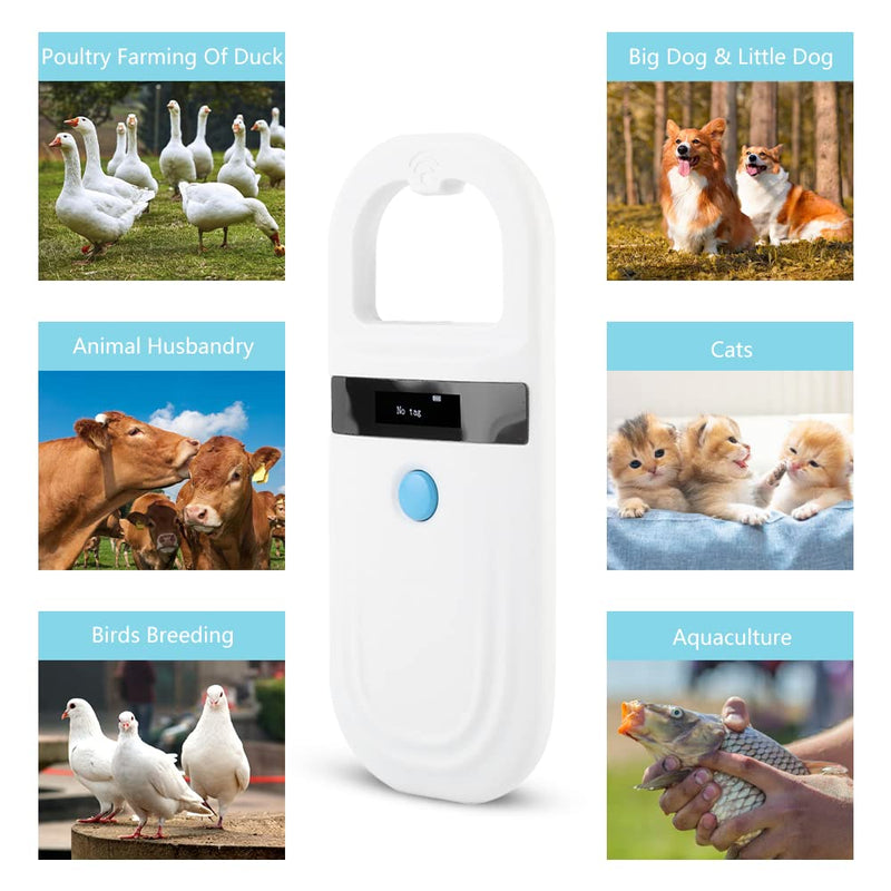 Dog Microchip Reader, Pet Microchip Scanner with OLED Display Screen, Pet Chip ID Scanner Supports FDX-B (ISO11784/11785) and EMID Microchips, for Animal Management - BeesActive Australia