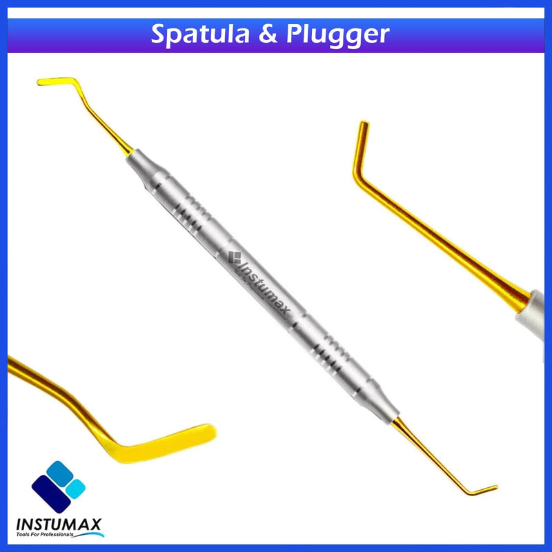 Set of 10 Dental Composite Filling Instruments Spatula & Plugger Titanium Golden Tips Restorative Teeth Resin Restore Shape Removing Tools Set - BeesActive Australia